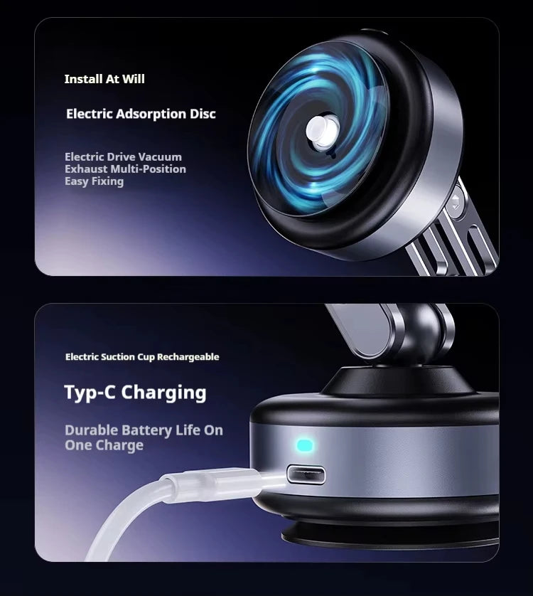 MagMount Pro 360° - Magnetische KFZ-Handyhalterung mit Vakuum-Saugnapf