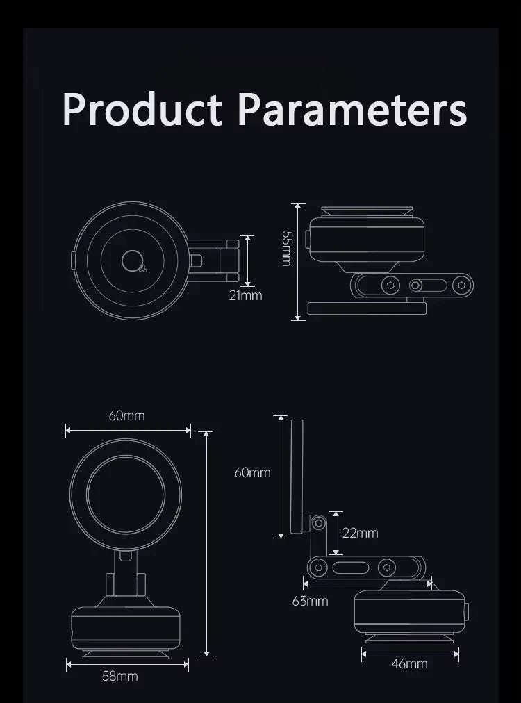 MagMount Pro 360° - Magnetische KFZ-Handyhalterung mit Vakuum-Saugnapf