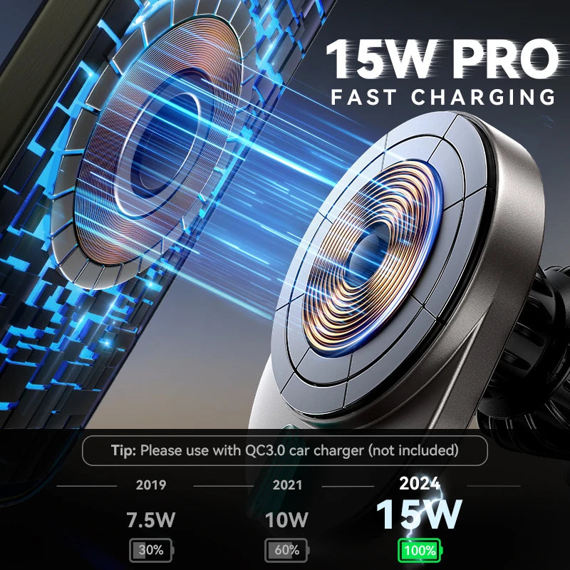 MAGGRIP™ Pro – Magnetische Auto Handyhalterung mit 15W Schnellladen | Ultra-starker Halt